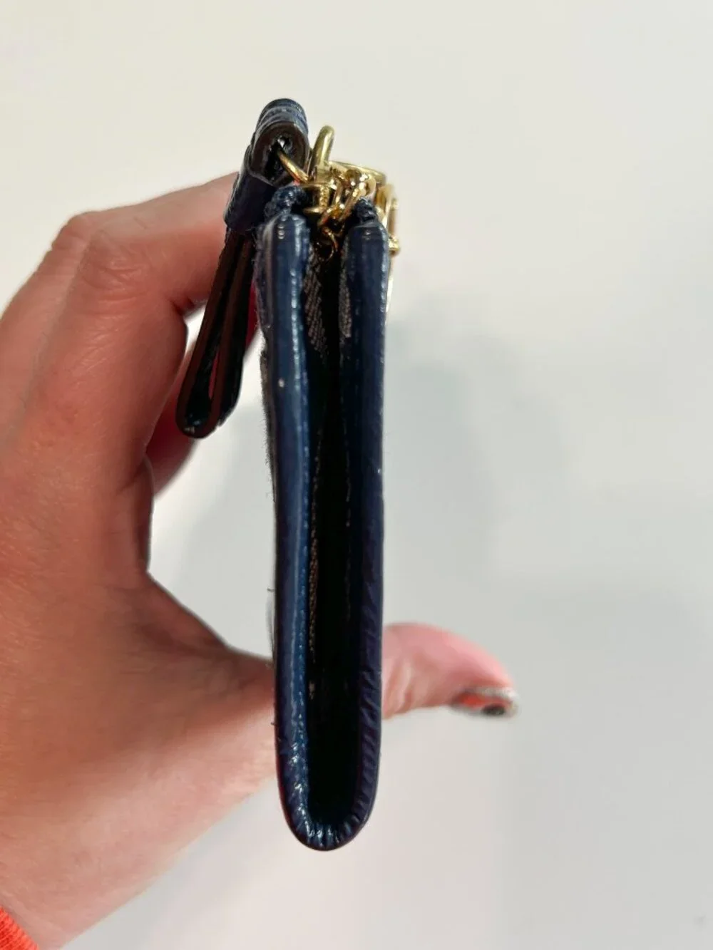 Vintage Y2K Coach Blue Denim Monogram Legacy Mini Skinny Cardholder Wallet - Picture 8 of 8